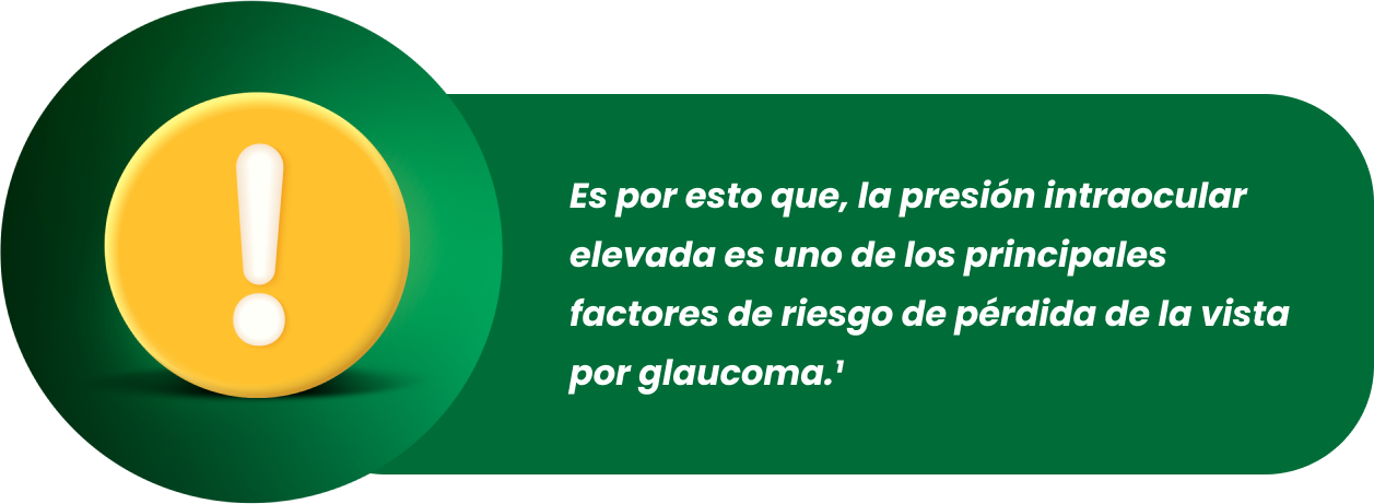 Elemento gráfico texto destacado presión intraocular elevado y glaucoma