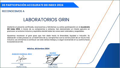 Laboratorios Grin recibe reconocimiento por su compromiso con la Diversidad, Equidad e Inclusión